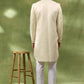 Cream Jacquard Sherwani Set