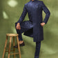 Dark Navy Sequin Embroidered Sherwani Set