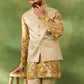 Yellow Floral Print Jacket Kurta Set