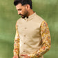 Yellow Floral Print Jacket Kurta Set