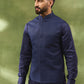 Navy Jacquard Jacket Kurta Set