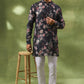 Black Digital Print Kurta Set