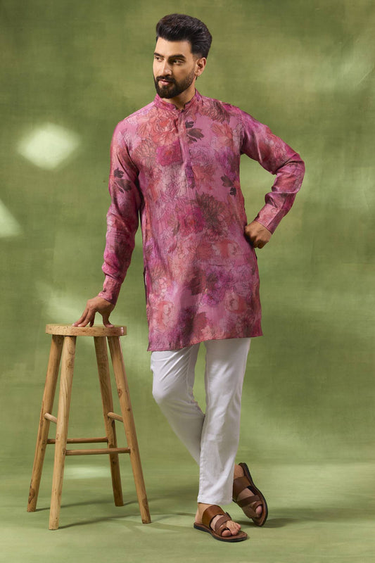 Pink Digital Print Kurta Set