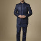 Navy Embroidered Indowestern Set