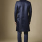 Navy Embroidered Sherwani Set