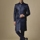 Navy Embroidered Sherwani Set