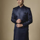 Navy Embroidered Sherwani Set