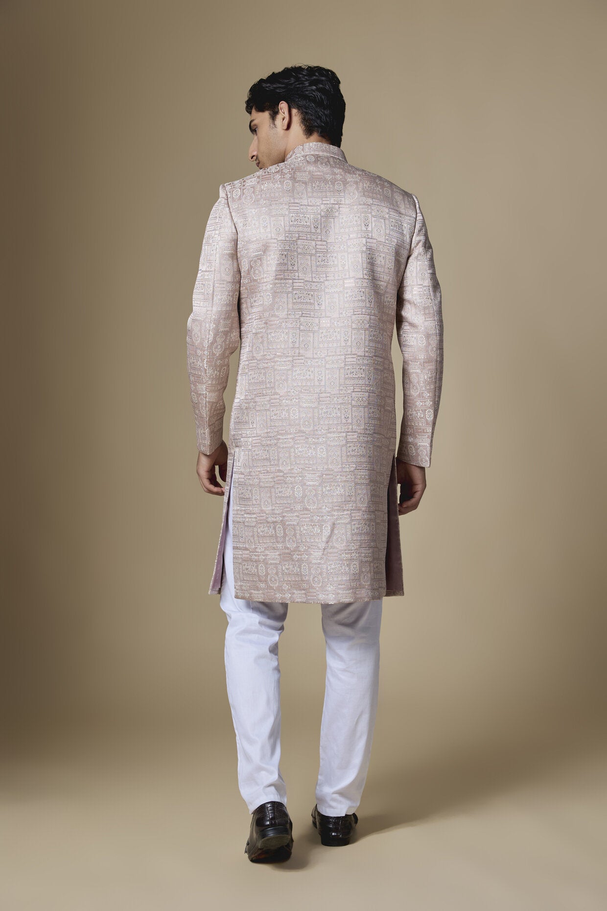 Light Pink Embroidered Sherwani Set