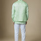 Mint Green Geometric Embroidered Jacket Kurta Set