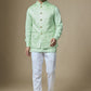 Mint Green Geometric Embroidered Jacket Kurta Set
