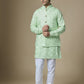 Mint Green Border Embroiderd Jacket Kurta Set