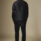 Black Geometric Embroidered Jacket Kurta Set