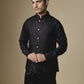 Black Geometric Embroidered Jacket Kurta Set