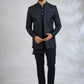 Navy Botanical Embroidered Indowestern Set