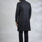 Navy Botanical Embroidered Sherwani Set