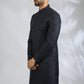Navy Botanical Embroidered Sherwani Set