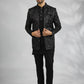 Black Floral Embroidered Indowestern Set