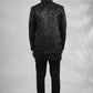 Black Floral Embroidered Indowestern Set