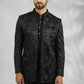 Black Floral Embroidered Indowestern Set