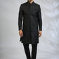 Black Botanical Sherwani Set