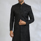 Black Botanical Sherwani Set