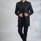 Navy Jacquard Indowestern Set