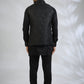 Black Botanical Embroidered Bundi Jacket Set