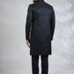 Navy Geometric Embroidered Sherwani Set