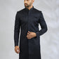 Navy Geometric Embroidered Sherwani Set
