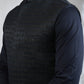 Navy Geometric Embroidered Bundi Jacket Set