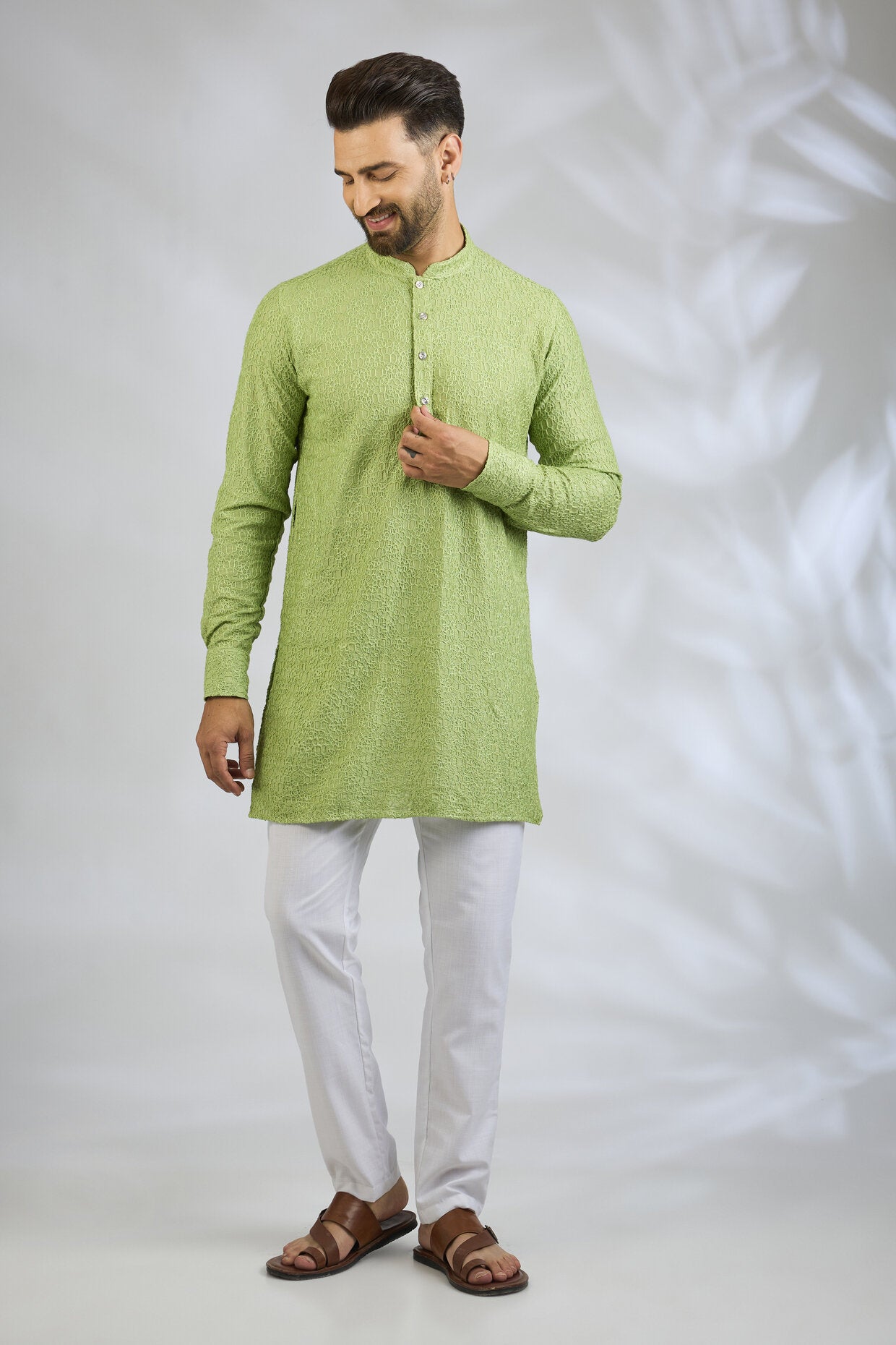Mint Green Embroidered Kurta Set