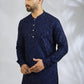 Navy Blue Sequin Embroidered Kurta Set