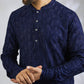 Navy Blue Sequin Embroidered Kurta Set