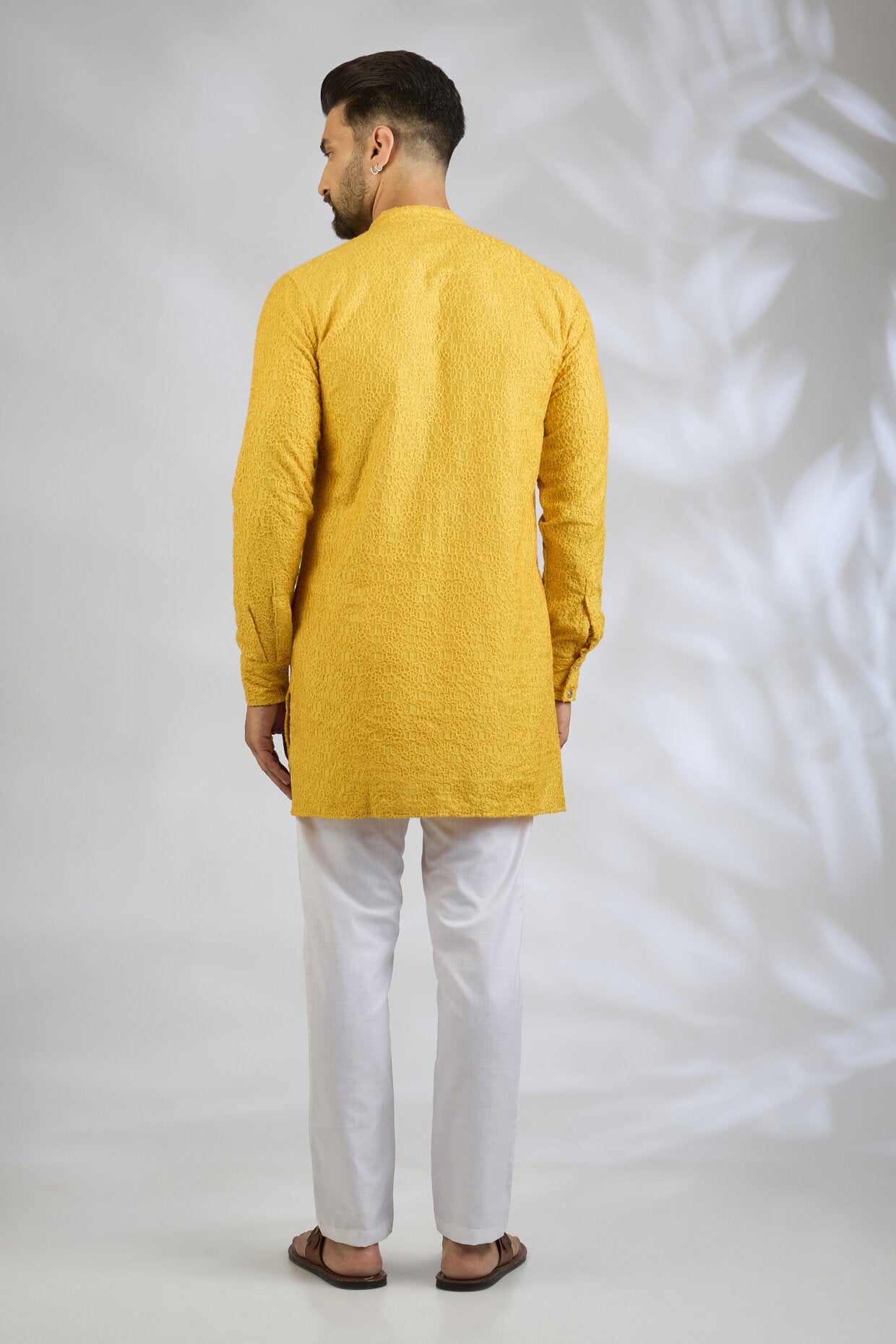Mustard Embroidered Kurta Set