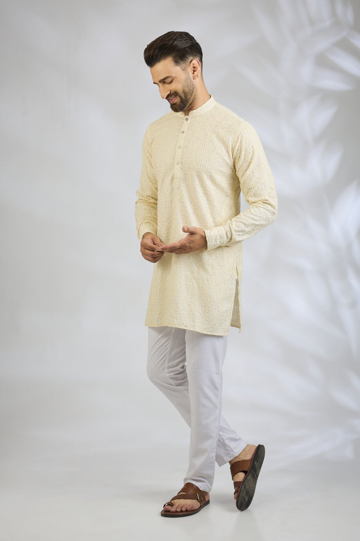 Ivory Embroidered Kurta Set