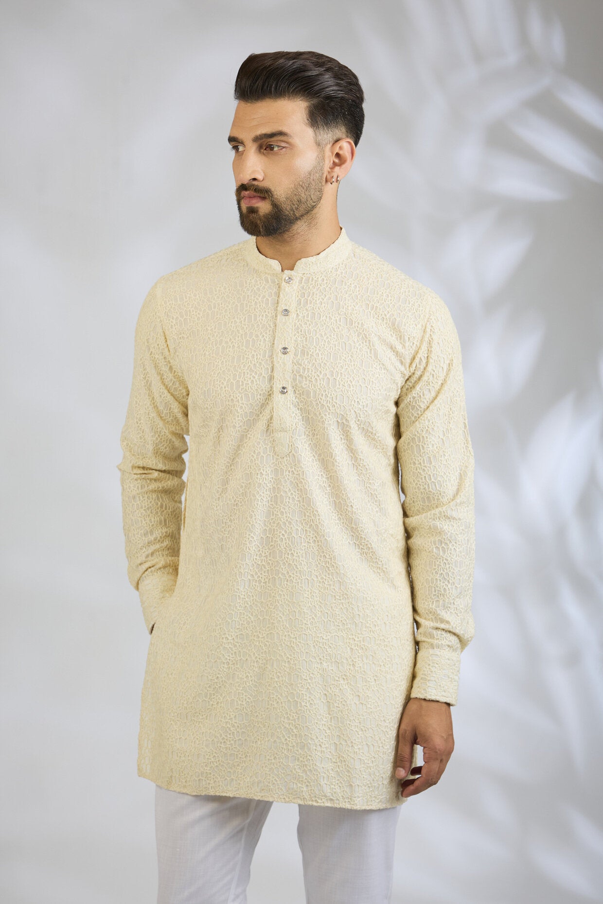 Ivory Embroidered Kurta Set