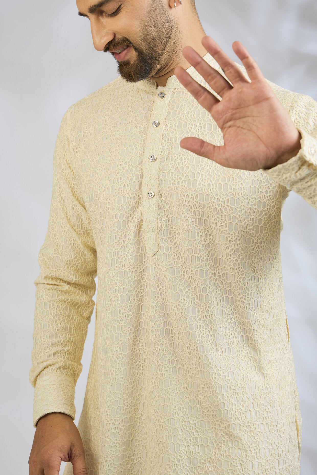 Ivory Embroidered Kurta Set