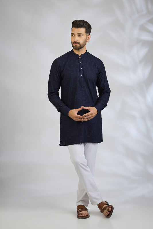 Navy Blue Embroidered Kurta Set - Spring Break