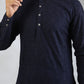 Navy Blue Embroidered Kurta Set