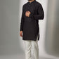 Black Micro Print Kurta Set - Spring Break