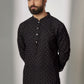 Black Micro Print Kurta Set - Spring Break
