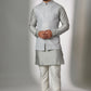 Grey Embroidered Nehru Jacket with Kurta Set - Spring Break