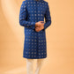 Navy Blue Embroidered Sherwani Set