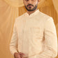 Ivory Geometric Embroidered Sherwani Set