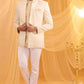 Cream Embroidered Indowestern Set