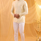 Cream Embroidered Indowestern Set