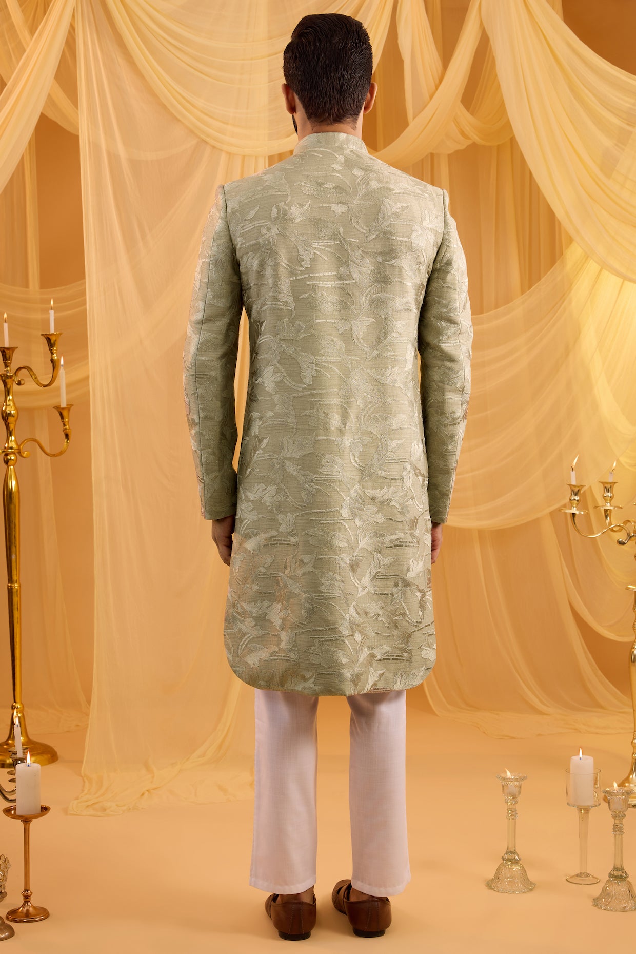 Floral Embroidered Sherwani Set