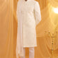 White Floral Embroidered Sherwani Set