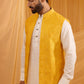 Yellow Embroidered Jacket Kurta Set