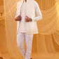 White Embroidered Indo Western Set